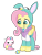 Size: 1200x1600 | Tagged: safe, artist:spookitty, imported from derpibooru, angel bunny, fluttershy, pegasus, pony, rabbit, angel bunny is not amused, angel is not amused, animal costume, bunny costume, bunny ears, bunnyshy, clothes, costume, cute, duo, easter, easter bunny, easter egg, holiday, holiday special, patreon, shyabetes, whiskers