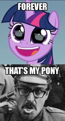 Size: 598x1110 | Tagged: safe, imported from derpibooru, screencap, twilight sparkle, alicorn, human, pony, season 9, sparkle's seven, spoiler:s09, caption, forever, image macro, meme, squidman palledorous, text, that's my pony, that's my x, the sandlot, twilight sparkle (alicorn)