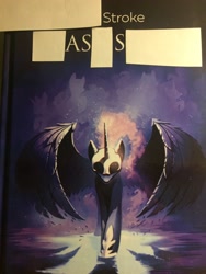 Size: 2448x3264 | Tagged: safe, edit, imported from derpibooru, oc, oc only, oc:nyx, alicorn, pony, fanfic:past sins, armor, book, book cover, cover, female, mare, nightmare nyx, penstroke, solo