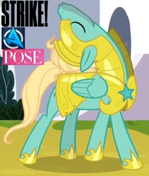 Size: 760x900 | Tagged: safe, edit, edited screencap, imported from derpibooru, screencap, zephyr breeze, pegasus, pony, sparkle's seven, 1000 years in photoshop, ali-a, caption, expand dong, exploitable meme, image macro, male, meme, pose, royal guard armor, shitposting, solo, text