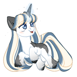 Size: 512x512 | Tagged: safe, artist:nika-rain, imported from derpibooru, oc, oc only, oc:eliza, pony, unicorn, chibi, magic, pixel-crisp art, solo, unicorn oc