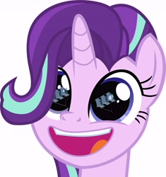 Size: 6983x7424 | Tagged: safe, artist:uigsyvigvusy, imported from derpibooru, starlight glimmer, pony, unicorn, bust, cute, female, forever, glimmerbetes, head only, kite, mare, open mouth, portrait, reflection, simple background, solo, that pony sure does love kites, white background, wide eyes