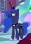 Size: 571x819 | Tagged: safe, imported from derpibooru, screencap, princess celestia, princess luna, alicorn, pony, sparkle's seven, cropped, drool, female, flehmen response, horses doing horse things, jewelry, luna is not amused, nickering, offscreen character, onomatopoeia, raspberry, raspberry noise, regalia, unamused, wings