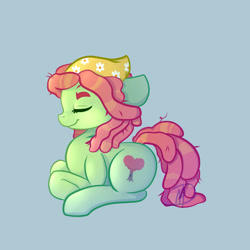 Size: 800x800 | Tagged: safe, artist:mdragonflame, imported from derpibooru, tree hugger, earth pony, pony, cute, eyes closed, female, huggerbetes, mare, profile, prone, solo