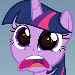 Size: 1080x1080 | Tagged: safe, edit, edited screencap, imported from derpibooru, screencap, twilight sparkle, alicorn, ladybug, pony, sparkle's seven, starlight the hypnotist, spoiler:interseason shorts, coccinellidaephobia, eye reflection, faic, inverted mouth, kite, reflection, twilight hates ladybugs, twilight sparkle (alicorn)