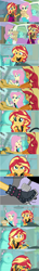 Size: 1282x8903 | Tagged: safe, edit, edited screencap, imported from derpibooru, screencap, fluttershy, sunset shimmer, cat, driving miss shimmer, equestria girls, equestria girls series, boots, car, clothes, comic, driving miss shimmer: fluttershy, gloves, motorcross, pedal, screencap comic, shoes