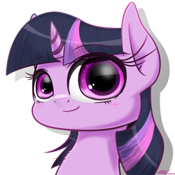 Size: 2000x2000 | Tagged: safe, artist:phoenixrk49, imported from derpibooru, twilight sparkle, pony, blushing, bust, chest fluff, cute, female, portrait, simple background, solo, twiabetes, white background