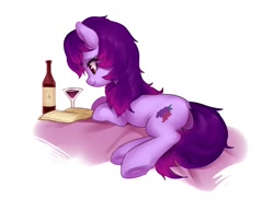 Size: 1752x1280 | Tagged: safe, artist:luciferamon, imported from derpibooru, oc, oc only, oc:share dast, earth pony, pony, alcohol, book, female, glass, mare, reading, solo, wine, wine bottle