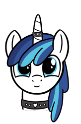 Size: 1961x3003 | Tagged: safe, artist:czu, imported from derpibooru, shining armor, pony, unicorn, bust, choker, horn ring, looking at you, male, simple background, solo, transparent background