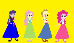 Size: 1236x718 | Tagged: safe, artist:starman1999, imported from derpibooru, applejack, fluttershy, pinkie pie, twilight sparkle, alicorn, equestria girls, twilight sparkle (alicorn)