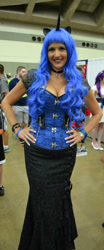 Size: 848x2047 | Tagged: safe, imported from derpibooru, nightmare moon, princess luna, human, bronycon, breasts, clothes, cosplay, costume, irl, irl human, photo, skirt, steampunk