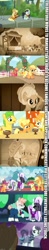 Size: 500x2531 | Tagged: safe, imported from derpibooru, screencap, applejack, coloratura, pony, sparkle's seven, the cutie mark chronicles, the mane attraction, apple chord, coincidence, comparison, countess coloratura, implied tail hole, manehattan, rewrite, rewrite the stars