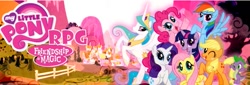 Size: 639x217 | Tagged: safe, imported from derpibooru, applejack, fluttershy, pinkie pie, princess celestia, rainbow dash, rarity, spike, twilight sparkle, pony, mane six, mane six opening poses, my little pony logo, stock vector