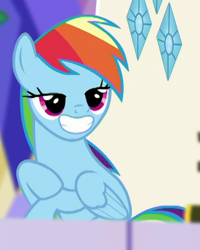 Size: 364x455 | Tagged: safe, imported from derpibooru, screencap, rainbow dash, pegasus, pony, equestria girls, equestria girls series, spring breakdown, spoiler:eqg series (season 2), cropped, equestria girls ponified, faic, female, friendship throne, human pony dash, ponified, rainbow dash is best facemaker, shit eating grin, smiling, solo, throne room
