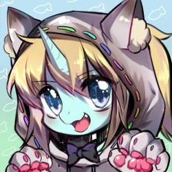 Size: 256x256 | Tagged: artist needed, safe, imported from derpibooru, oc, oc only, pony, unicorn, abstract background, blushing, cat ears, cat hoodie, cat paws, cute, female, icon, looking at you, mare, open mouth, smiling, solo