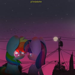 Size: 1920x1920 | Tagged: safe, artist:twilydashie, imported from derpibooru, rainbow dash, twilight sparkle, alicorn, pony, female, lesbian, shipping, twidash, twilight sparkle (alicorn)