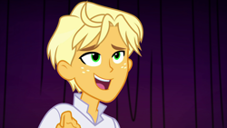 Size: 1920x1080 | Tagged: safe, imported from derpibooru, screencap, ragamuffin (equestria girls), equestria girls, equestria girls series, spring breakdown, spoiler:eqg series (season 2), freckles, male, ragamuffin (g4), smiling, solo