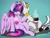 Size: 2048x1536 | Tagged: safe, artist:incendiaryboobs, artist:incendiarymoth, imported from derpibooru, twilight sparkle, zecora, alicorn, pony, zebra, cuddling, cup, female, lesbian, magic, mare, shipping, twicora, twilight sparkle (alicorn)