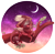Size: 2024x1984 | Tagged: safe, artist:lunawolf28, artist:luuny-luna, imported from derpibooru, oc, oc only, pegasus, pony, colored wings, eyes closed, female, mare, moon, multicolored wings, night, solo, tree branch
