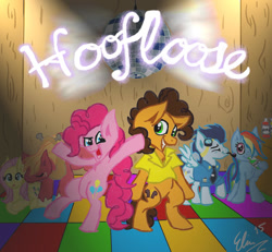 Size: 1024x945 | Tagged: safe, artist:superdashiebros, imported from derpibooru, big macintosh, cheese sandwich, fluttershy, pinkie pie, rainbow dash, soarin', pony, bipedal, cheesepie, female, fluttermac, footloose, male, parody, shipping, straight