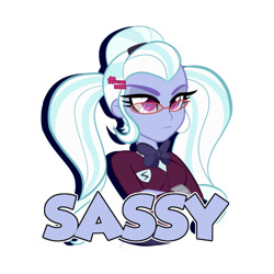 Size: 630x630 | Tagged: safe, artist:wubcakeva, imported from derpibooru, sugarcoat, equestria girls, cute, female, sassy, simple background, solo, sugarcute, white background