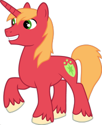 Size: 1920x2350 | Tagged: safe, edit, imported from derpibooru, vector edit, big macintosh, shining armor, pony, unicorn, ponyar fusion, fusion, male, palette swap, raised hoof, recolor, simple background, solo, stallion, transparent background, vector