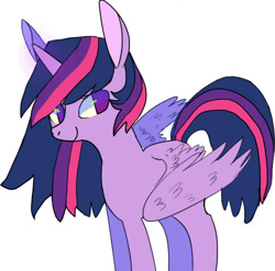 Size: 500x494 | Tagged: dead source, safe, artist:onicka12, imported from derpibooru, twilight sparkle, alicorn, pony, cute, female, mare, no pupils, simple background, solo, twiabetes, twilight sparkle (alicorn), white background