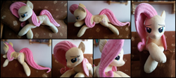 Size: 2932x1317 | Tagged: safe, artist:littlefairyswonders, artist:rosamariposacrafts, imported from derpibooru, fluttershy, pony, irl, photo, plushie, solo