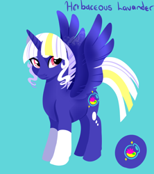 Size: 800x900 | Tagged: safe, artist:angexci, imported from derpibooru, oc, oc only, oc:herbaceous lavander, alicorn, pony, alicorn oc, simple background, solo, wings