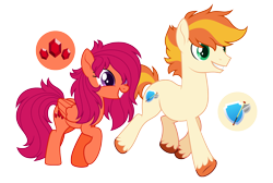 Size: 4032x2712 | Tagged: safe, artist:andy-hazards, artist:hazardous-andy, imported from derpibooru, oc, oc only, oc:axel guard, oc:scarlet ruby, earth pony, pegasus, pony, female, male, mare, previous generation, simple background, stallion, transparent background