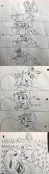 Size: 1541x5393 | Tagged: artist needed, safe, imported from derpibooru, derpy hooves, oc, oc:anon, pony, /mlp/, aaaaaaaaaa, bound, drawthread, eye poke, letter, lined paper, traditional art