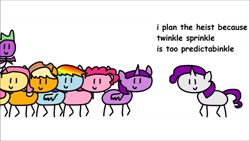 Size: 1280x720 | Tagged: safe, artist:round trip, imported from derpibooru, applejack, fluttershy, pinkie pie, rainbow dash, rarity, spike, twilight sparkle, alicorn, dragon, sparkle's seven, in a nutshell, mane six, round trip's mlp season 9 in a nutshell, simple background, twilight sparkle (alicorn), twinkle sprinkle, white background, winged spike, wings