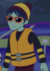 Size: 624x874 | Tagged: safe, imported from derpibooru, screencap, waldo whereabout, equestria girls, equestria girls series, spring breakdown, spoiler:eqg series (season 2), background human, cropped, glasses, hat, lifejacket, male, solo