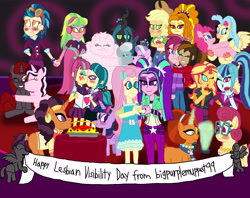 Size: 3817x3024 | Tagged: safe, artist:bigpurplemuppet99, imported from derpibooru, adagio dazzle, applejack, aria blaze, diamond tiara, fluttershy, indigo zap, juniper montage, lemon zest, pinkie pie, posey shy, princess skystar, queen chrysalis, saffron masala, silver spoon, sonata dusk, sour sweet, stellar flare, sunset shimmer, twilight sparkle, oc, oc:contralto, oc:cupcake slash, oc:curse word, oc:fluffle puff, oc:magpie, oc:the lost narrator, alicorn, earth pony, pegasus, pony, unicorn, equestria girls, my little pony: the movie, ariashy, blushing, canon x oc, chrysipuff, female, flutterblaze, food, holding hands, infidelity, junipersweet, kissing, lemonzap, lesbian, magpiepony, oc x oc, pasta, poseyflare, shipping, silvertiara, skypie, spaghetti, sunata, twiffron, twilight sparkle (alicorn), twinata