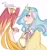 Size: 1500x1600 | Tagged: safe, artist:dez, imported from derpibooru, philomena, princess celestia, human, phoenix, crown, female, humanized, jewelry, regalia, simple background, white background