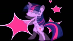 Size: 1280x720 | Tagged: artist needed, safe, imported from derpibooru, twilight sparkle, pony, unicorn, bipedal, black background, simple background, unicorn twilight, youtube link, youtube thumbnail