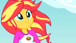Size: 640x361 | Tagged: safe, imported from derpibooru, screencap, sunset shimmer, equestria girls, legend of everfree, animated, beautiful, camp everfree outfits, cute, female, gif, majestic, shimmerbetes, windswept hair