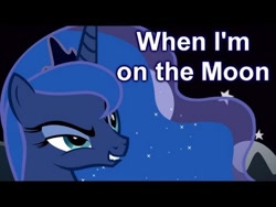 Size: 480x360 | Tagged: safe, artist:soohable, imported from derpibooru, princess luna, alicorn, pony, bust, caption, image macro, lip bite, meme, text, when i'm, youtube link, youtube thumbnail