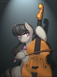 Size: 886x1200 | Tagged: safe, artist:margony, imported from derpibooru, octavia melody, earth pony, pony, bow (instrument), cello, female, mare, musical instrument, solo