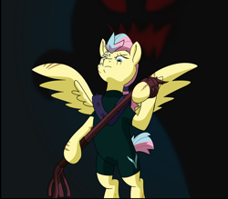 Size: 2223x1945 | Tagged: safe, artist:chedx, imported from derpibooru, fluttershy, pegasus, pony, comic:the storm kingdom, my little pony: the movie, alternate timeline, bad end, badass, beast, command 6, commander fluttershy, cropped, crystal of light, flutterbadass, monster, the bad guy wins, whip