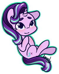 Size: 592x736 | Tagged: safe, artist:lilliesinthegarden, imported from derpibooru, starlight glimmer, pony, unicorn, blushing, cute, eyebrows, female, glimmerbetes, heart eyes, hooves together, mare, simple background, smiling, solo, white background, wingding eyes