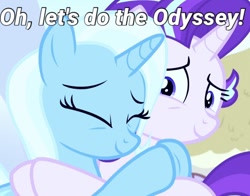 Size: 744x582 | Tagged: safe, edit, edited screencap, imported from derpibooru, screencap, starlight glimmer, trixie, pony, unicorn, all bottled up, aesthetics, cropped, hug