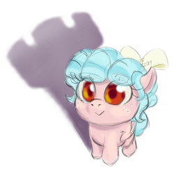 Size: 1600x1600 | Tagged: safe, artist:funnyfany, imported from derpibooru, cozy glow, pegasus, pony, :>, chessmaster, cozybetes, cute, female, filly, freckles, rook, shadow, simple background, solo, white background