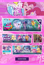Size: 720x1074 | Tagged: safe, imported from derpibooru, applejack, fluttershy, pinkie pie, rainbow dash, rarity, twilight sparkle, alicorn, equestria girls, mane six, pinkie pie month, twilight sparkle (alicorn), website