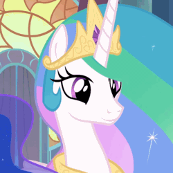Size: 750x750 | Tagged: safe, edit, edited screencap, editor:lolledits, imported from derpibooru, screencap, princess celestia, princess luna, alicorn, pony, the beginning of the end, animated, beautiful, blinking, cute, cutelestia, female, gif, jewelry, loop, regalia, smiling, solo focus