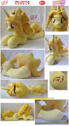Size: 1500x2730 | Tagged: safe, artist:blackwater627, imported from derpibooru, adagio dazzle, pony, unicorn, equestria girls, rainbow rocks, dock, equestria girls ponified, female, horn, irl, mare, measuring tape, photo, plushie, ponified, prone, size comparison, solo, toy