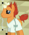Size: 404x486 | Tagged: safe, imported from derpibooru, screencap, falling star (character), falling star (g4), pony, unicorn, where the apple lies, background pony, bandaged horn, broken horn, cropped, hooves, horn, hospital gown, injured, male, sad, solo, stallion