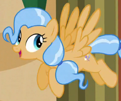 Size: 394x330 | Tagged: safe, imported from derpibooru, screencap, dusty swift, pegasus, pony, viva las pegasus, background pony, cropped, female, flying, las pegasus resident, mare, solo