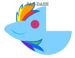 Size: 800x622 | Tagged: safe, imported from derpibooru, rainbow dash, pony, no pupils, open mouth, pac-dash, pony ear, simple background, white background