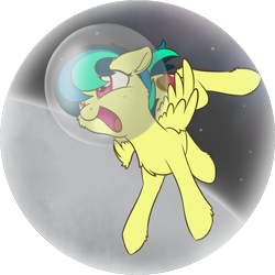 Size: 1151x1151 | Tagged: safe, artist:dusthiel, imported from derpibooru, oc, oc only, oc:apogee, pegasus, pony, atg 2018, chest fluff, cute, diageetes, ear fluff, leg fluff, newbie artist training grounds, ocbetes, open mouth, solo, space, space helmet, wing fluff